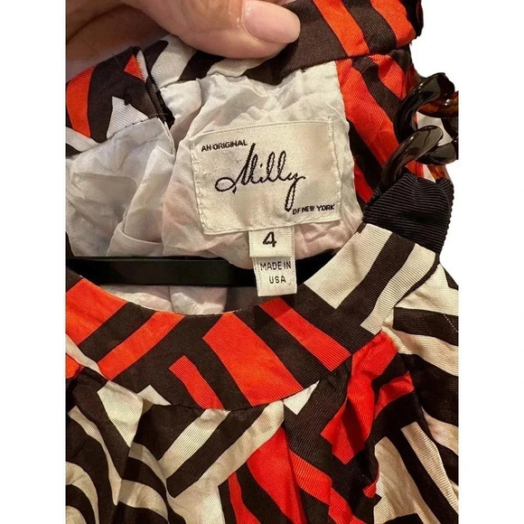 Milly of‎ New York Women's Red Sleeveless Halter Neck Back Zip Tank top Size 4 - Picture 4 of 4